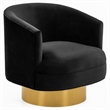 Pemberly Row Modern Stainless Steel Accent Chair in Black and Gold