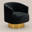 Pemberly Row Modern Stainless Steel Accent Chair in Black and Gold