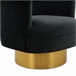 Pemberly Row Modern Stainless Steel Accent Chair in Black and Gold