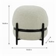 Pemberly Row Contemporary Sherpa Fabric Ottoman in White and Black