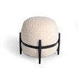 Pemberly Row Contemporary Sherpa Fabric Ottoman in White and Black