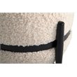 Pemberly Row Contemporary Sherpa Fabric Ottoman in White and Black