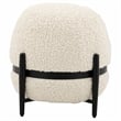 Pemberly Row Contemporary Sherpa Fabric Ottoman in White and Black
