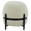 Pemberly Row Contemporary Sherpa Fabric Ottoman in White and Black