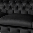Pemberly Row Transitional Velvet Sofa with Gold Metal Legs in Black