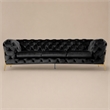 Pemberly Row Transitional Velvet Sofa with Gold Metal Legs in Black