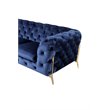 Pemberly Row Transitional Fabric Sofa with Gold Metal Legs in Blue
