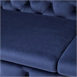 Pemberly Row Transitional Fabric Sofa with Gold Metal Legs in Blue