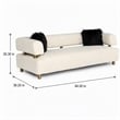 Pemberly Row Glam Beige Sofa with Polyester Upholstery and Gold Legs