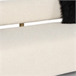 Pemberly Row Glam Beige Sofa with Polyester Upholstery and Gold Legs