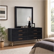 Pemberly Row Mirror with Recycled Pine Frame in Dark Brown and Glass Finish