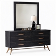 Pemberly Row Mirror with Recycled Pine Frame in Dark Brown and Glass Finish