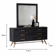 Pemberly Row Mirror with Recycled Pine Frame in Dark Brown and Glass Finish
