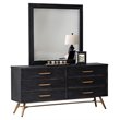 Pemberly Row Mirror with Recycled Pine Frame in Dark Brown and Glass Finish