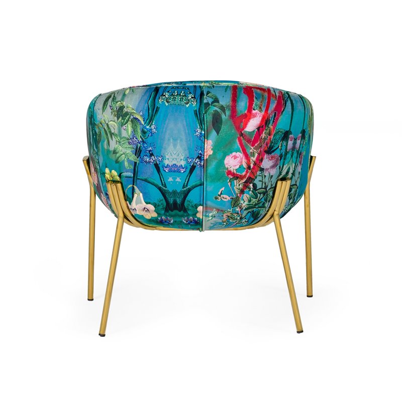 Pemberly Row Velvet Accent Chair with Gold Stainless Steel Legs