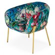 Pemberly Row Velvet Accent Chair with Gold Stainless Steel Legs