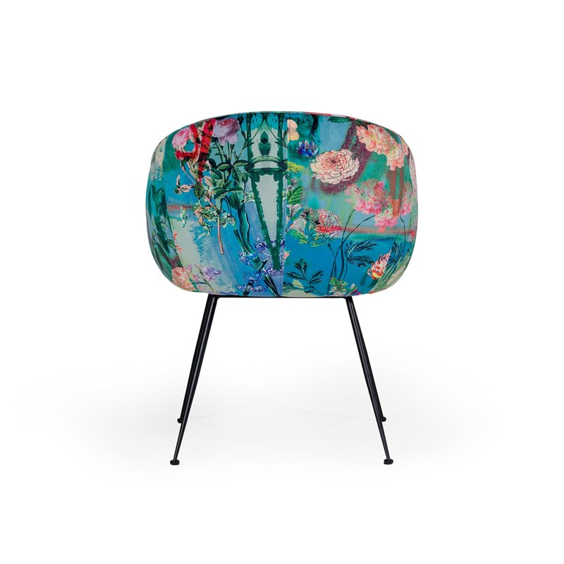 Pemberly Row Contemporary Dining Chair with Velvet and Cast Iron Legs