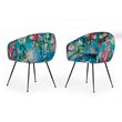 Pemberly Row Contemporary Dining Chair with Velvet and Cast Iron Legs
