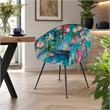 Pemberly Row Contemporary Dining Chair with Velvet and Cast Iron Legs