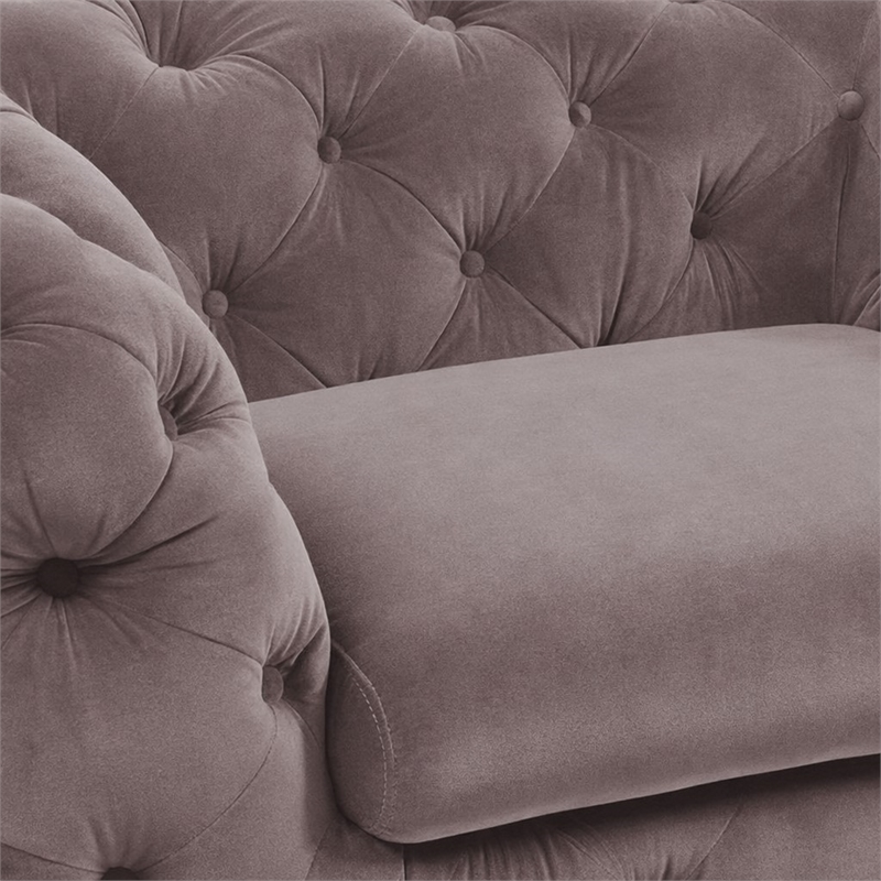 Pemberly Row Transitional Velvet Accent Chair with Gold Metal Legs in Silver
