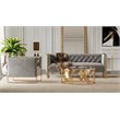 Pemberly Row Modern Velvet Sofa with Gold Stainless Steel Legs in Gray