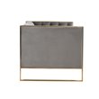 Pemberly Row Modern Velvet Sofa with Gold Stainless Steel Legs in Gray