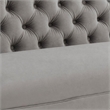 Pemberly Row Modern Velvet Sofa with Gold Stainless Steel Legs in Gray