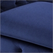 Pemberly Row Transitional Velvet Accent Chair with Gold Metal Legs in Blue