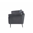 Pemberly Row Polyester Fabric Sofa with Tufted Back in Dark Gray