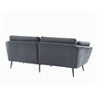 Pemberly Row Polyester Fabric Sofa with Tufted Back in Dark Gray