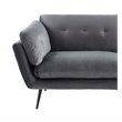 Pemberly Row Polyester Fabric Sofa with Tufted Back in Dark Gray