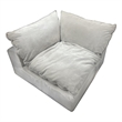 Pemberly Row Light Gray Polyester Corner Chair with Duck Feather Filling