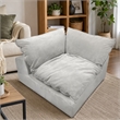 Pemberly Row Light Gray Polyester Corner Chair with Duck Feather Filling