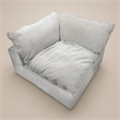 Pemberly Row Light Gray Polyester Corner Chair with Duck Feather Filling