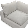 Pemberly Row Light Gray Polyester Corner Chair with Duck Feather Filling