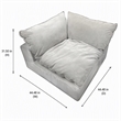 Pemberly Row Light Gray Polyester Corner Chair with Duck Feather Filling
