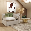 Pemberly Row Light Gray Polyester Corner Chair with Duck Feather Filling