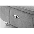 Pemberly Row Polyester Fabric Loveseat with Electric Recliners in Gray