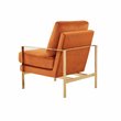 Pemberly Row Bayside Fabric Accent Chair with Gold Stainless Steel Base
