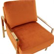 Pemberly Row Bayside Fabric Accent Chair with Gold Stainless Steel Base