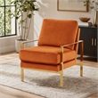 Pemberly Row Bayside Fabric Accent Chair with Gold Stainless Steel Base
