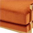 Pemberly Row Bayside Fabric Accent Chair with Gold Stainless Steel Base