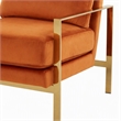 Pemberly Row Bayside Fabric Accent Chair with Gold Stainless Steel Base