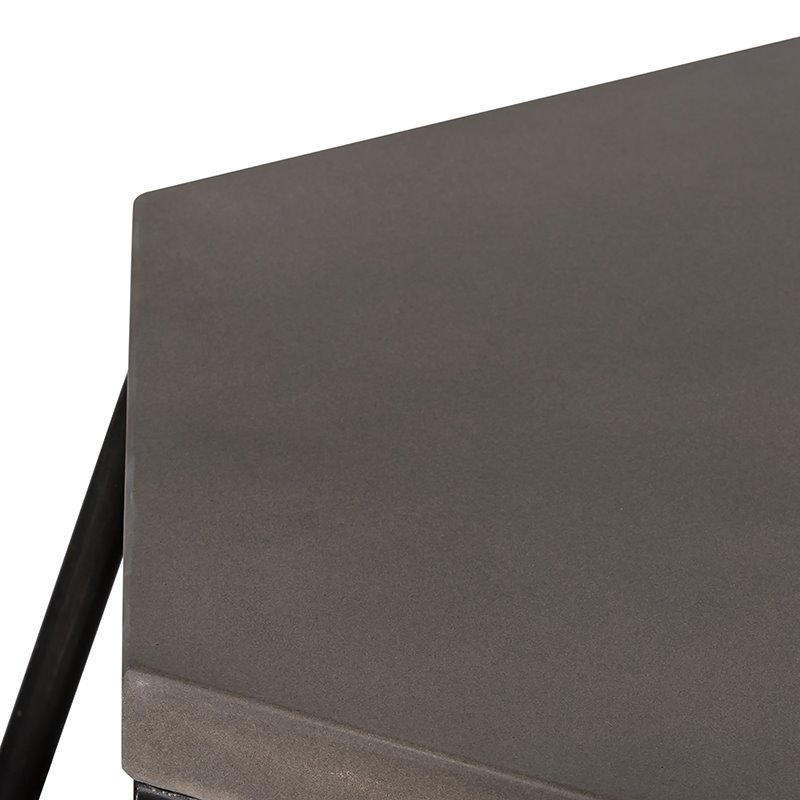 Pemberly Row Hexagonal Concrete & Metal End Table in Gray/Black