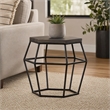 Pemberly Row Hexagonal Concrete & Metal End Table in Gray/Black