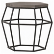 Pemberly Row Hexagonal Concrete & Metal End Table in Gray/Black