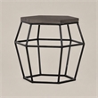 Pemberly Row Hexagonal Concrete & Metal End Table in Gray/Black