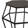 Pemberly Row Hexagonal Concrete & Metal End Table in Gray/Black