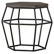 Pemberly Row Hexagonal Concrete & Metal End Table in Gray/Black
