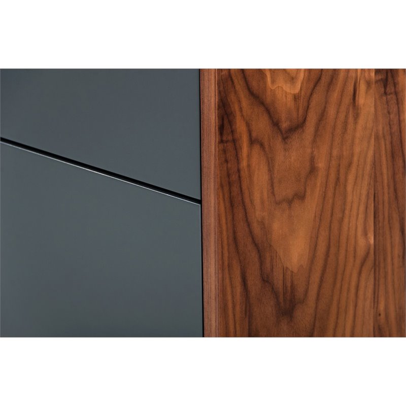 Pemberly Row Veneer and Rubberwood Bedroom Chest in Walnut and Charcoal